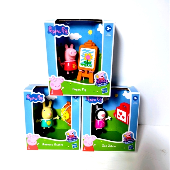 Toy Peppa Pig Zoe Zebra Rebecca Rabbit Peppa's Adventures Collectibles - Picture 1 of 8